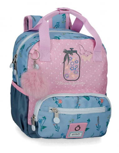 MOCHILA ADAP. C/CARRO 38CM. MINNIE MOUSE WILD NATURE